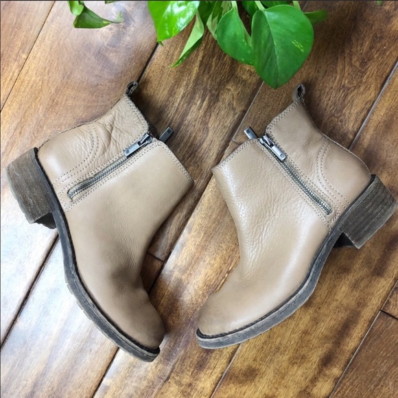 Lucky Brand Shoes - Lucky Brand Taupe Leather Booties